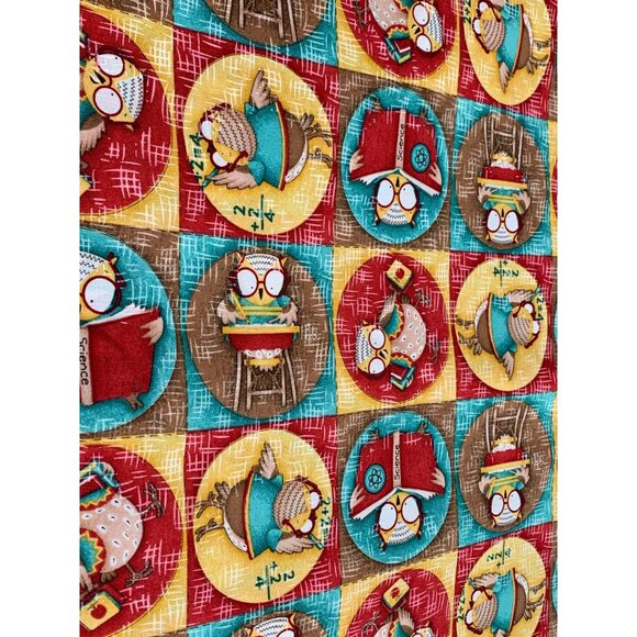 Debbie Mumm Jo-Ann Fabric 1/2 yard Owl & Science Themed Cotton Fabric 44" Wide - Picture 3 of 9